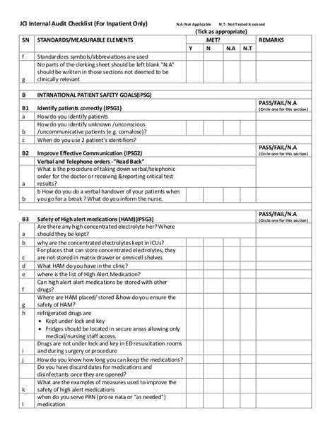 Nursing Home Safety Audit Checklist Homemade Ftempo