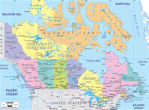 Detailed Political Map Of Canada Ezilon Maps