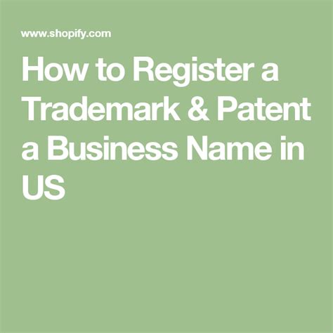 How To Register A Trademark And Patent A Business Name Trademark