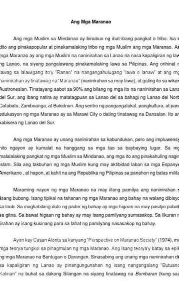 Maikling Kwento Na May Kinalaman Sa Tradisyon Ng Mindanao Brainly Ph