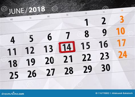 Calendar Day Month Business Concept Diary Deadline Planner