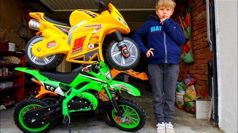 Electric dirt bikes also come in a range of sizes the hub motors are mounted in the rear wheel and are usually operated with a throttle and work independently to the rider pedalling. Funny Video Children Baby Ride on New Dirt Cross Bike ...