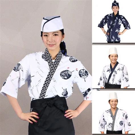Unisex Japan Korea Style Sushi Uniform Japan Food Service Clothing Chef Work Jacket Japanese