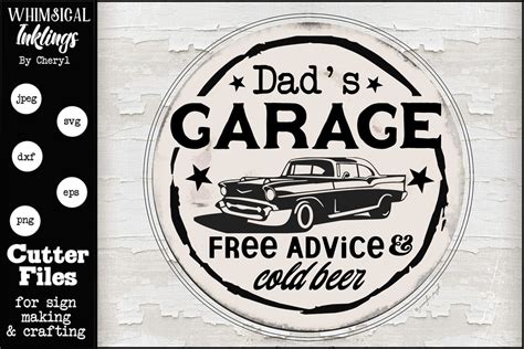 Dads Garage Round Svg 556169 Cut Files Design Bundles