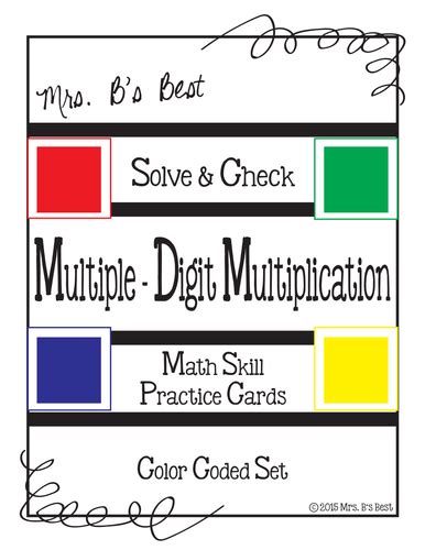 Solve And Check Color Coded Multiple Digit Multiplication Teaching