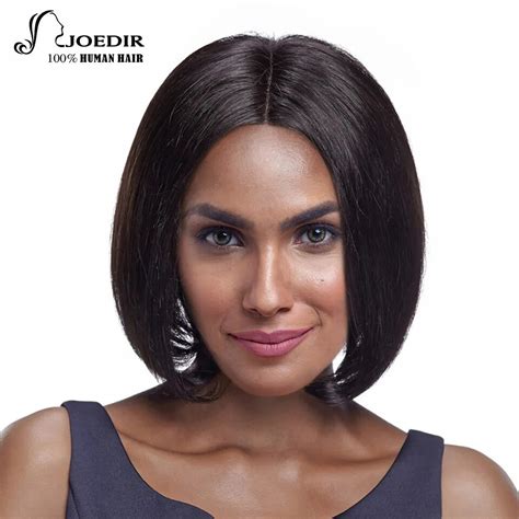 Joedir Lace Front Human Hair Wigs Remy Brazilian Straight Hair Color 1b
