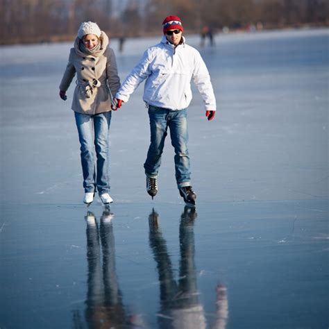 Couple Ice Skating Outdoors On A Pond On A Lovely Sunny Winter Day Nordic Experience
