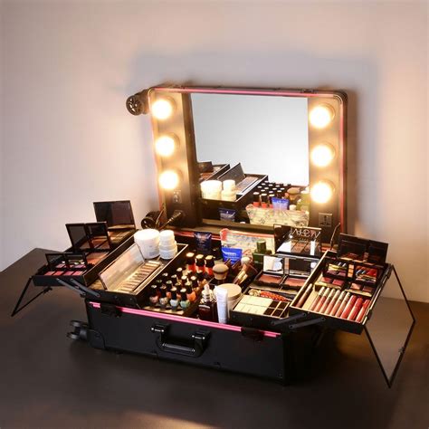 Aw 6 Leds Rolling Makeup Case On 4 360° Removable Wheels Travel Studio