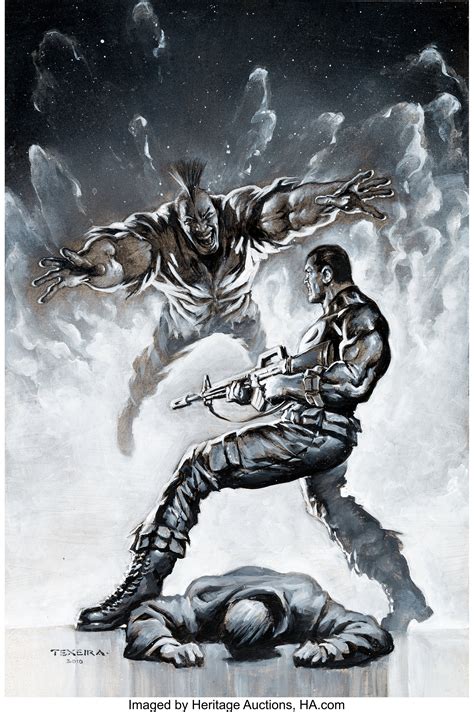Mark Texeira Punisher Nightmare 4 Cover Original Art Marvel Lot