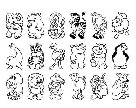 Cartoon Zoo Animals Coloring Pages At Free Printable