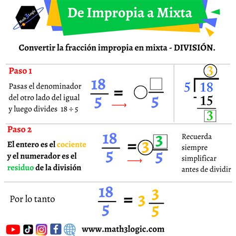 De Fracciones Impropias A Mixtas Math3logic