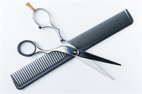Hair Cutting Scissors And Comb For Hairdressers Stock Photo Download