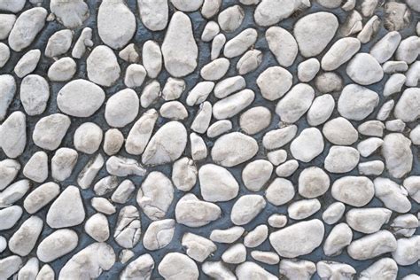 White Pebble Stone Cemented Floor Texture Background Stock Image