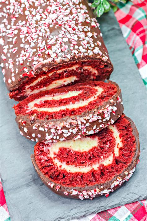 Peppermint Red Velvet Cake Roll Simplistically Living