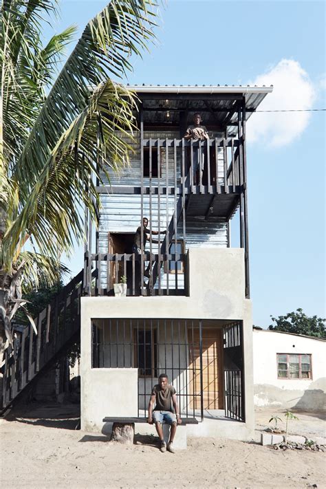 Low Cost House In Mozambique Features Corrugated Iron And Wood Design