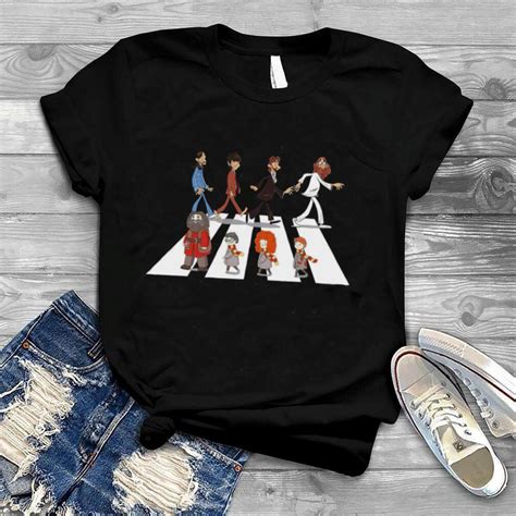 The Beatles And Harry Potter Characters Abbey Road T Shirt