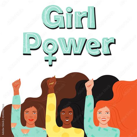 International Womens Day Feminism Girl Power Concept Group Of Women Different Nationalities