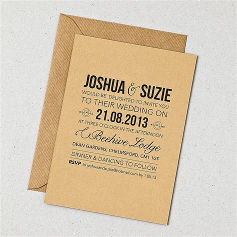 Rustic Style Wedding Invitation By Doodlelove