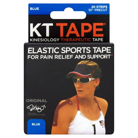 Kt Tape Original Kinesiology Therapeutic Precut Tape Strips Blue 20