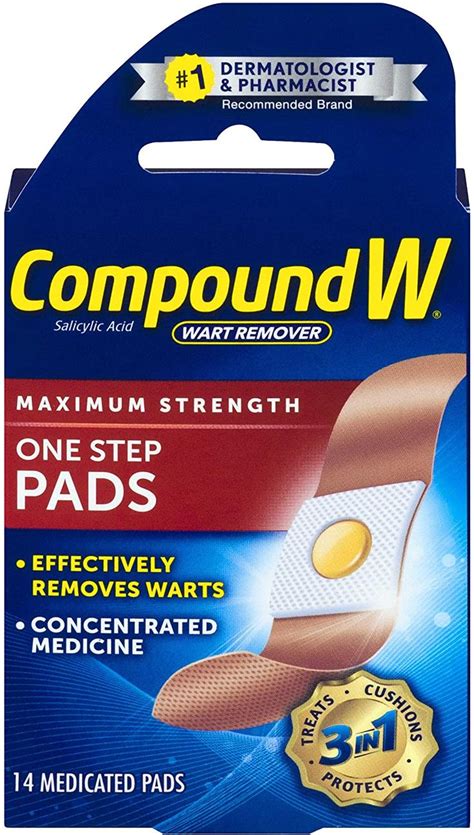Compound W Wart Remover Maximum Strength One Step Pads 14 Medicated