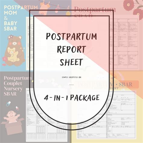 Ob Postpartum Sbar Report Sheets 4 In 1 Bundle Package Etsy
