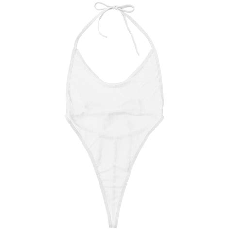 Sexy Women See Through Mesh Swimwear Swimsuit Monokini Bikini Bodysuit Sleepwear Ebay