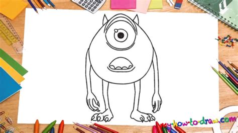 How To Draw Mike Wazowski Monsters Inc My How To Draw