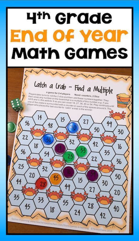End Of The Year Math Games For Fourth Grade Summer Packet Activities