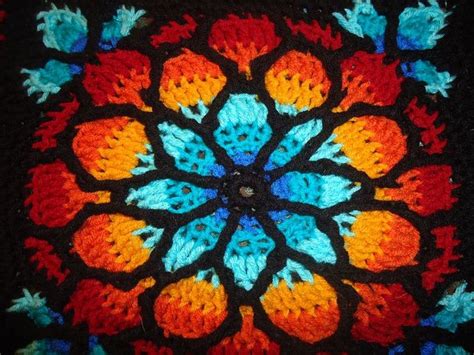 Stained Glass Window Afghan Crochet Mandala Pattern Granny Square