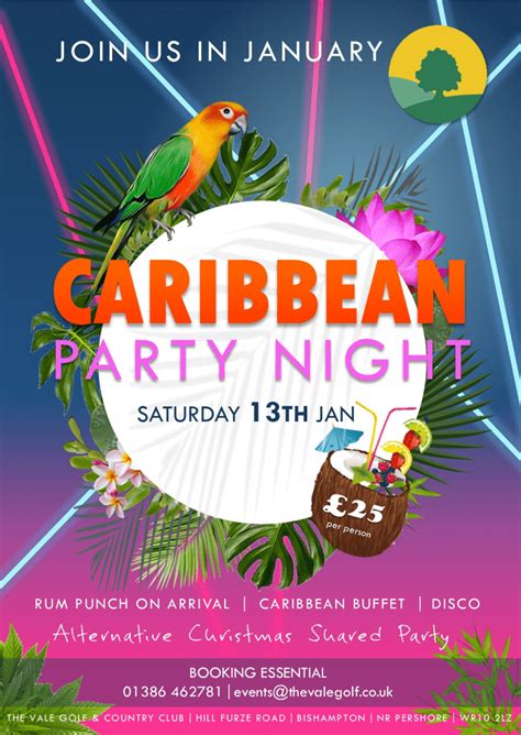 Caribbean Party Night At The Vale Golf And Country Club Bishampton Near