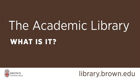 The Academic Library What Is It Youtube