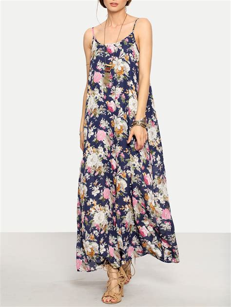Cami Straps Floral Print Maxi Dress Sheinsheinside