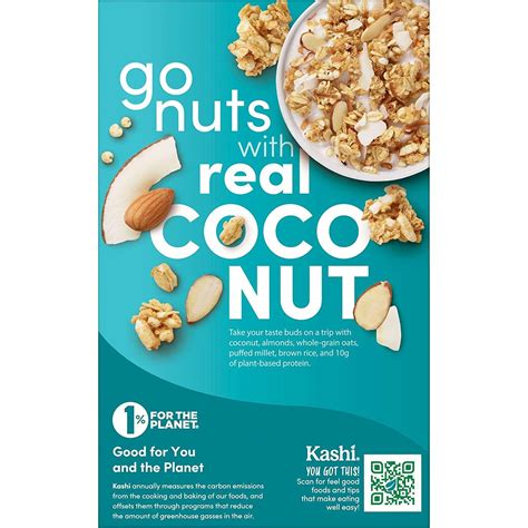 Kashi Go Breakfast Cereal Vegan Protein Fiber Cereal Coconut Almond