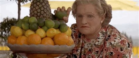 And She Chucks Fruit At Pierce Brosnan For Being All Sexy Mrs Doubtfire S Popsugar