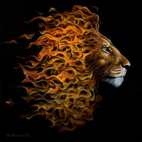 The Art Of Jake Weidmann Fire Lion Lion Art Fire Art