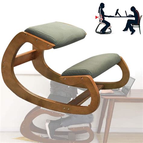 Buy Dhfd Ergonomic Kneeling Chair Wooden Stool Office Rocking Kneel