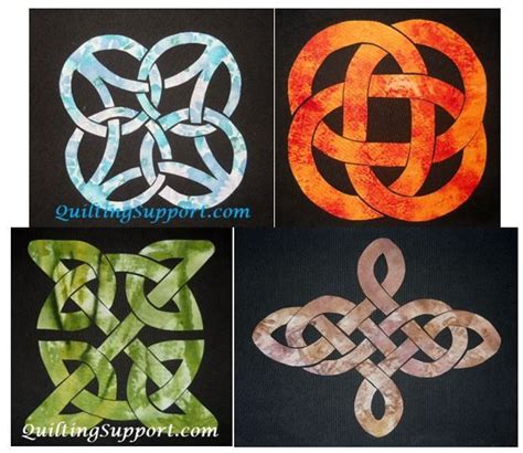 Easy Celtic Knot 4 Block Set Quilt Applique Patterns Designs Set 3