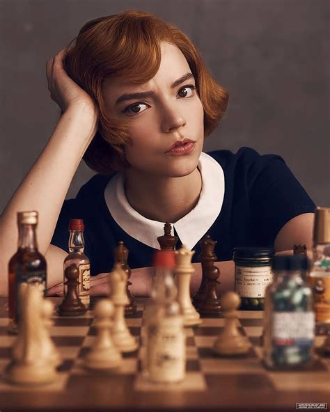 [2024] 🔥anya taylorjoy women actress redhead short hair the queen s gambit chess 800x1000