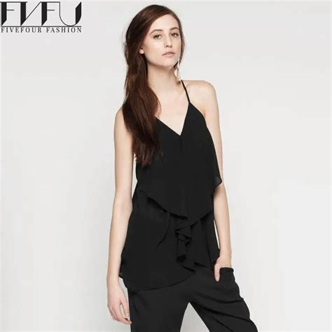 new fashion 2018 summer tops women girls sexy ruffle halter top women casual loose solid color