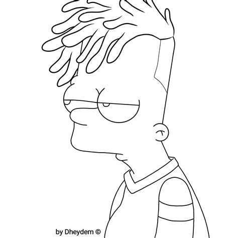 Supreme Bart Simpson Coloring Pages