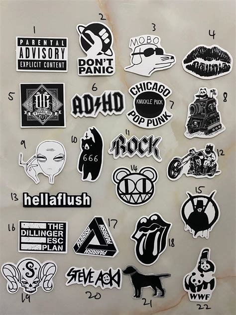 Aesthetic Laptop Stickers Black And White