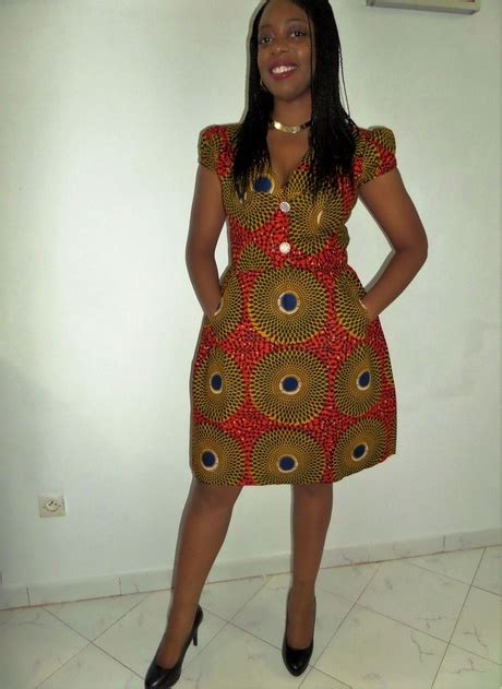 Modèle de robe avec pagne africain. Robe pagne 2018