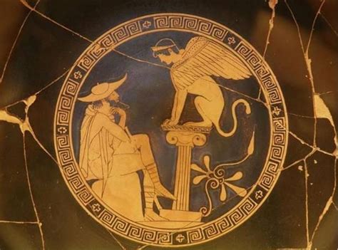 Oedipus And The Sphinx Of Thebes Red Figure Kylix C 470 Bc From Vulci Attributed To The