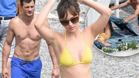 Topless Jamie Dornan Joined By His Wife As He Films Racy Scenes With