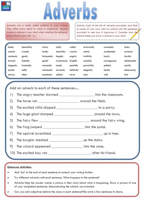 Adverbs Worksheet With Answers For Grade 8