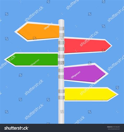 Direction Road Signs Arrows On Blue Stock Vector Royalty Free