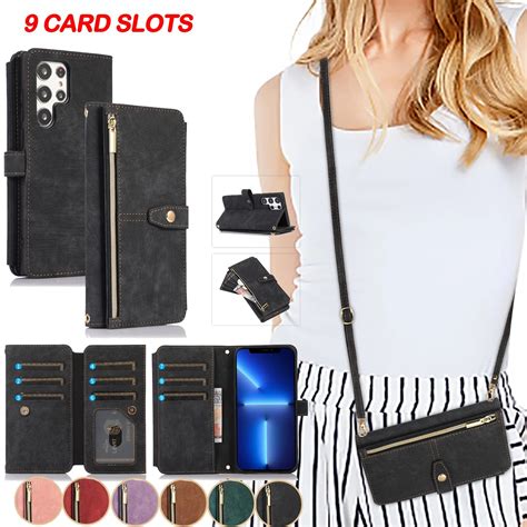 Crossbody Wallet Phone Case For Samsung Galaxy S21 S20 Fe S22 Plus Note