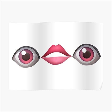 Eye Lips Eye Emoji Design With Pinkbrown Eyes Poster By