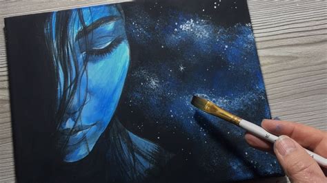 Galaxy Dream Acrylic Portrait Painting How To Step By Step For