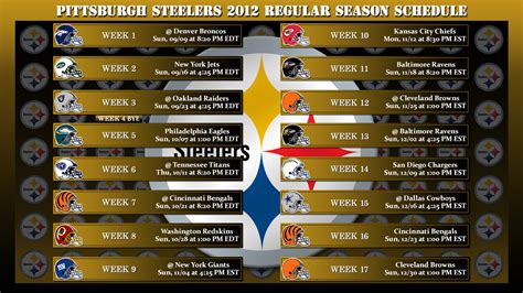 [50 ] Steelers 2015 Schedule Wallpaper on WallpaperSafari